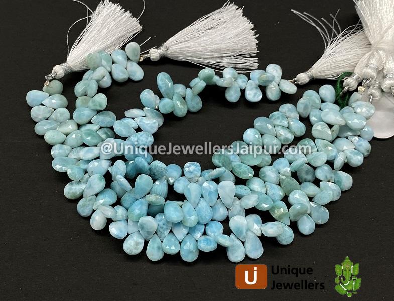 Larimar Faceted Pear Beads